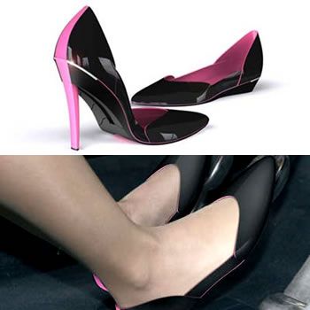 Convertible heels to help drive safely