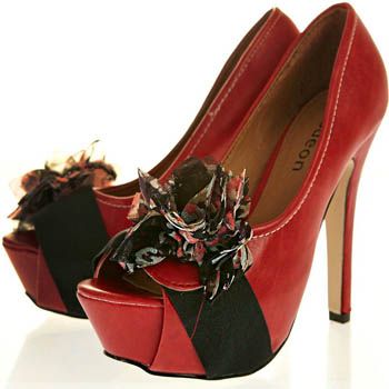 Peep Toe Floral Corsage Slingback Shoes