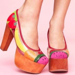 Wooden Stacked Heels Shoe