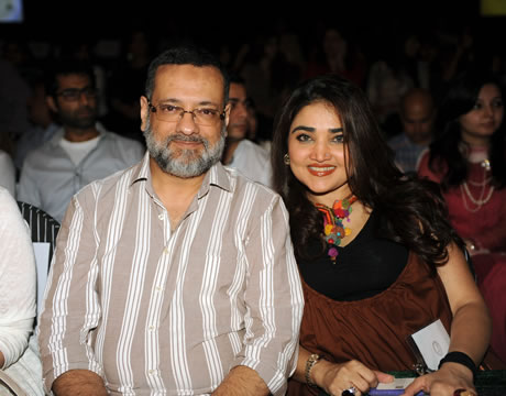 Amir Adnan with Huma Adnan at PFDC Fashion Week Karachi