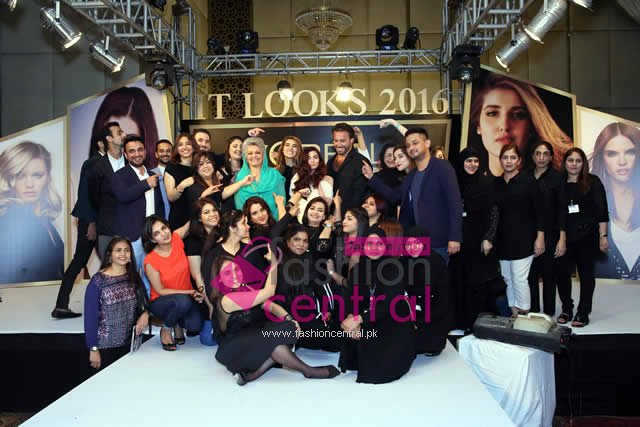 Tarek Rizk, Massarat Misbah, Zara Peerzada, and Hareem Farooq with LOreal Professionnel team