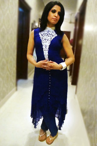 Long A-line shirt by Xenab Ansari