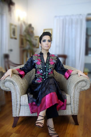 Long A-line shirt by Xenab Ansari