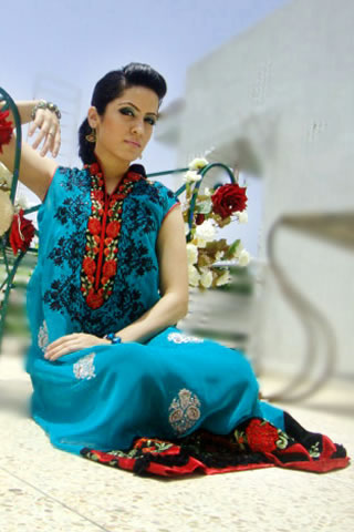 Long A-line shirt by Xenab Ansari