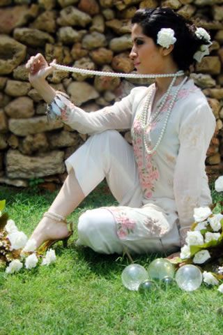 Beautiful White Dress by Xenab Ansari
