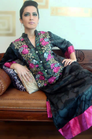 Long A-line shirt by Xenab Ansari