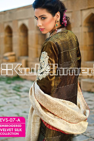 Embroidered Silk Velvet Coat Gul Ahmed Collection
