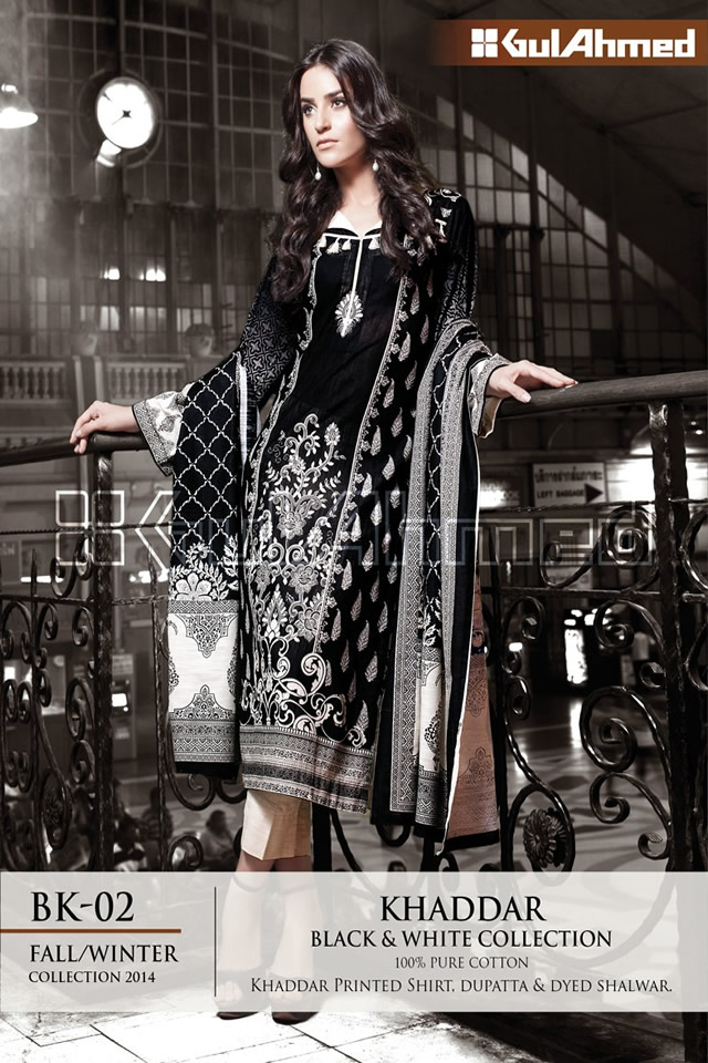 2014 Black and White Gul Ahmed Latest Collection
