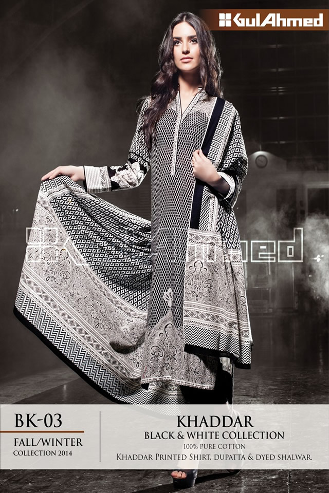 Gul Ahmed Winter Black and White Collection