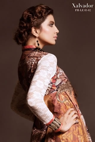 Fahad Hussayn Latest 2013 Print Museum Silk Collection