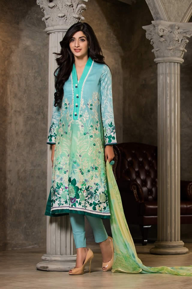 2015 Signature Eid Lawn Al Zohaib Mahiymaan Casual Dresses