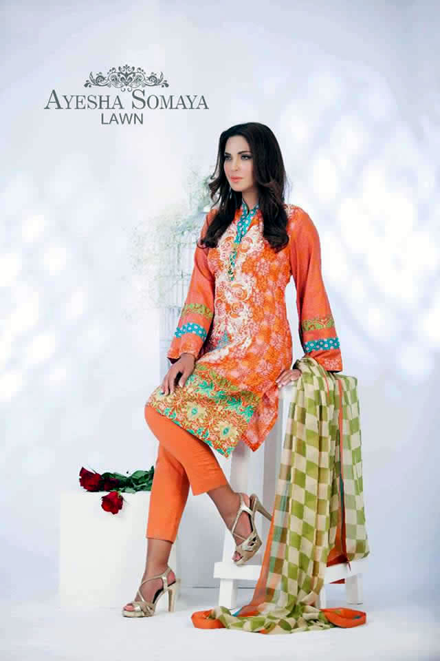 Summer Lawn Prints 2015 Ayesha Somaya Collection Photos