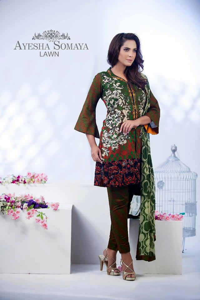 2015 Summer Lawn Prints Ayesha Somaya Summer Dresses