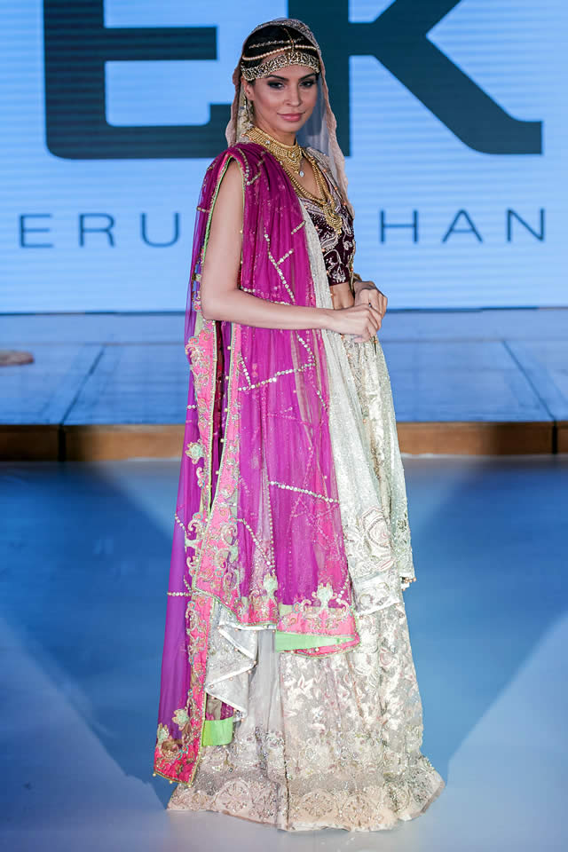 2015 Pakistan Fashion Week 8 London Erum Khan Formal Dresses Pics