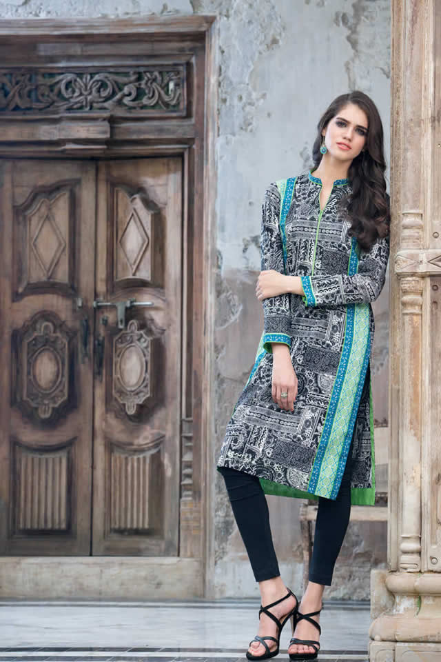 2015 Black White Gul Ahmed Winter Collection Images