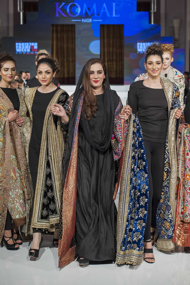 Komal Nasir Winter Shawl Collection at FPW10 London 2016