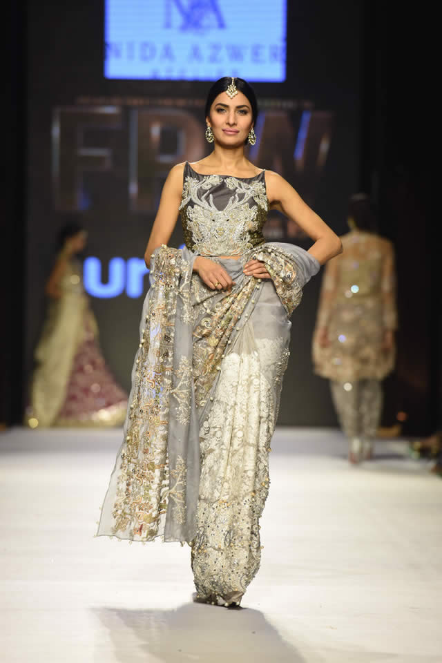 Fashion Pakistan Week WF 2015 Nida Azwer Bridal Dresses Pics