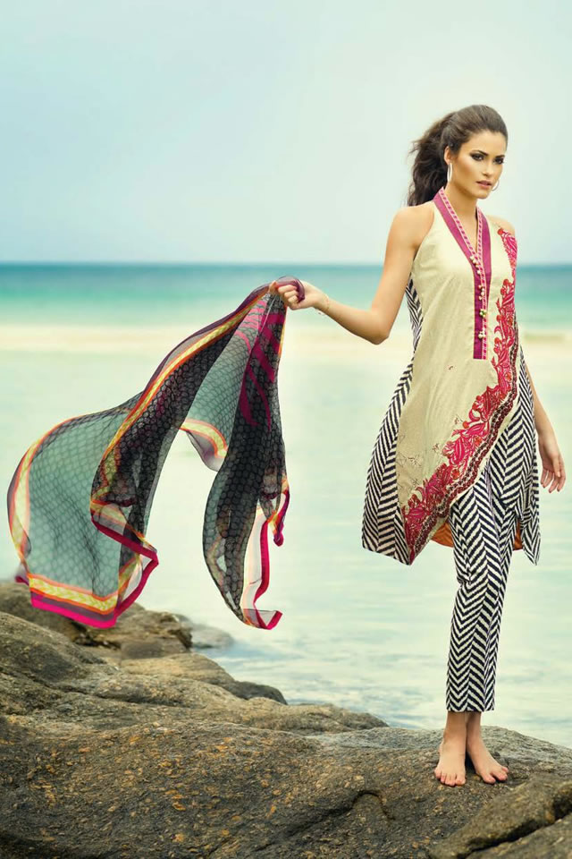 Sania Maskatiya Lawn Collection in Collaboration with Alkaram