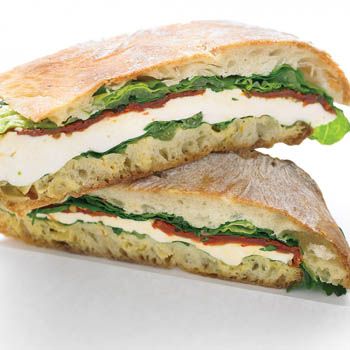 Pressed Mozzarella and Tomato Sandwich