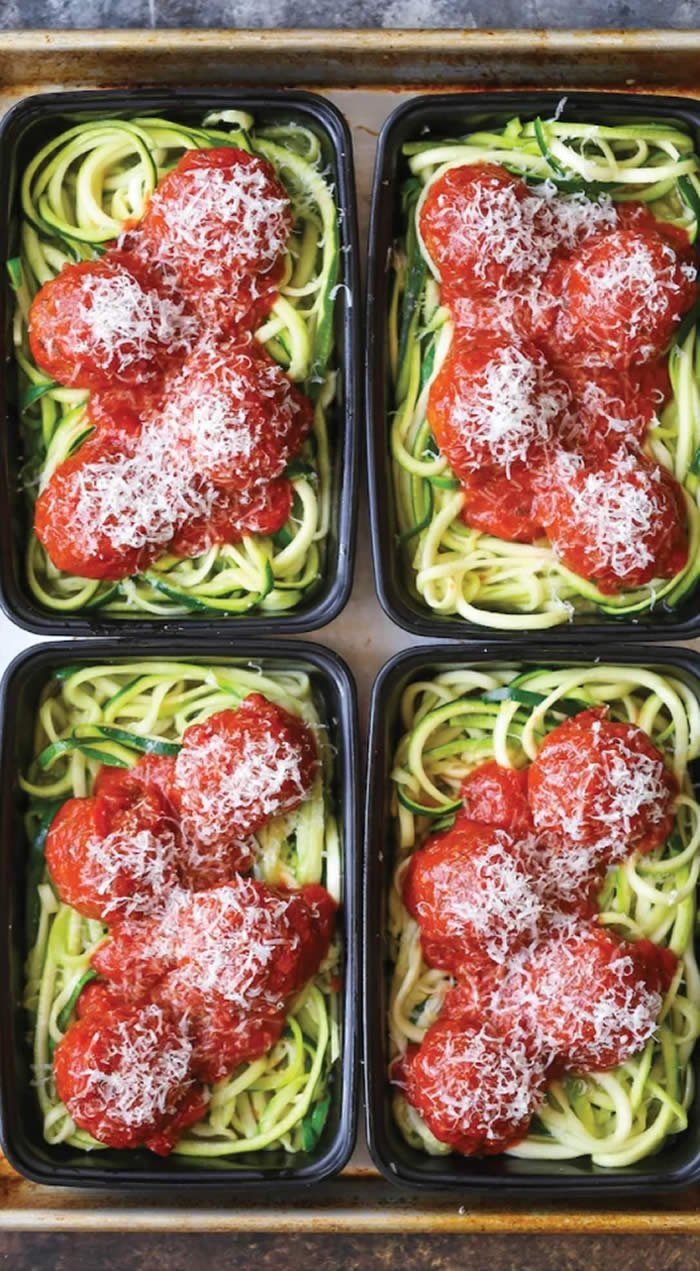 Zucchini Noodles With Turkey Meatballs