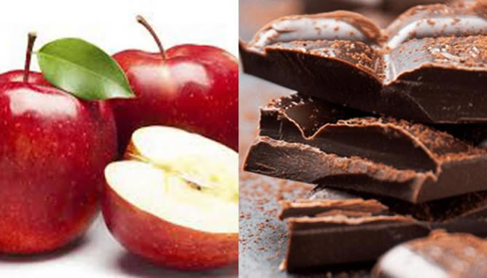 Apples + dark chocolate