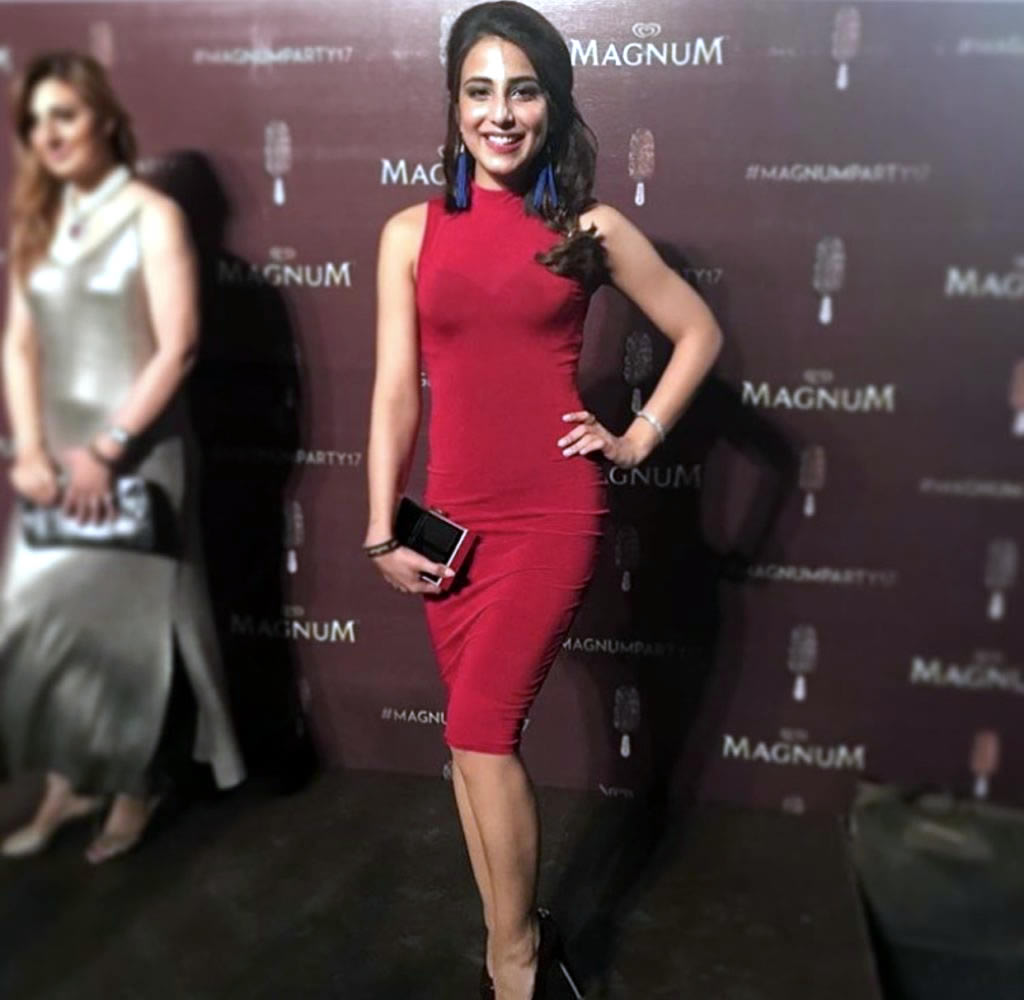 Ushna Shah Red Dress