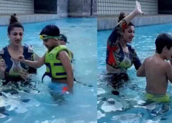 Sana Fakhar enjoys swimming session with Kids, shares fun video