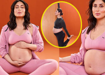 Kareena Kapoor Flaunting her Baby Bump while Doing Different Yoga in Pregnancy