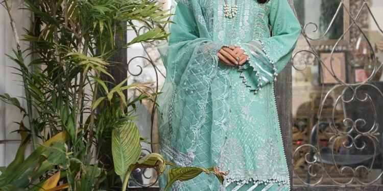 Blue Embroidered 3 Piece Suit
