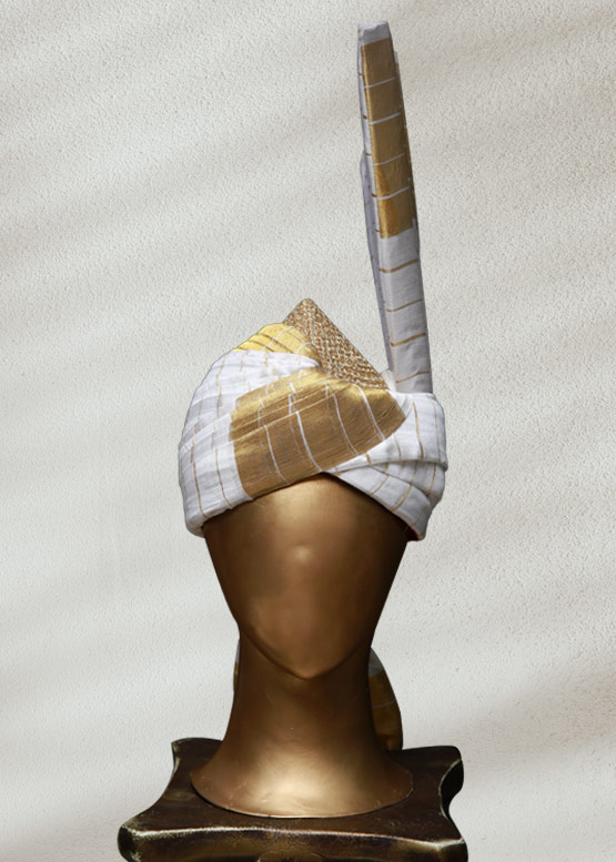 Classic White & Golden Turban