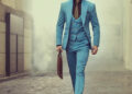 Custom Sky Blue Prom Suit