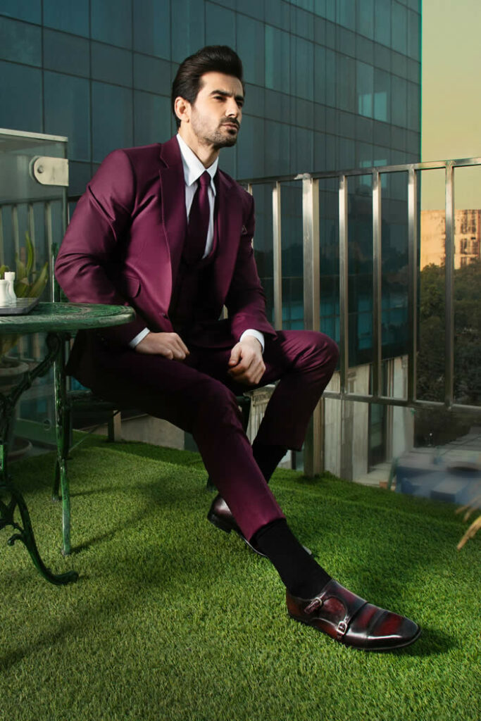 Mens Maroon Suit 03