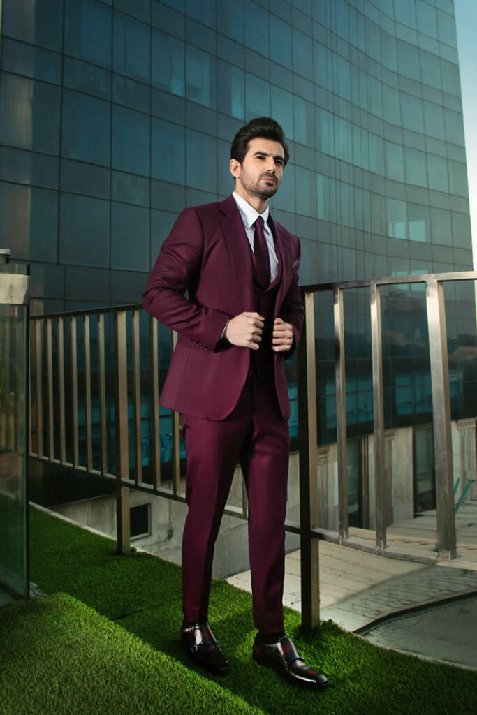 Mens Maroon Suit 04