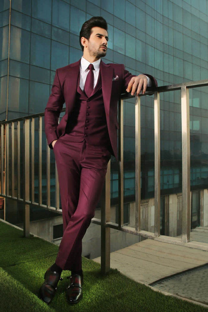 Mens Maroon Suit 05