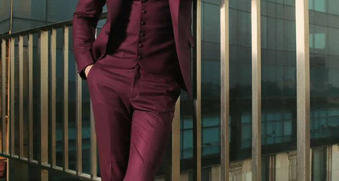 Mens Maroon Suit 05