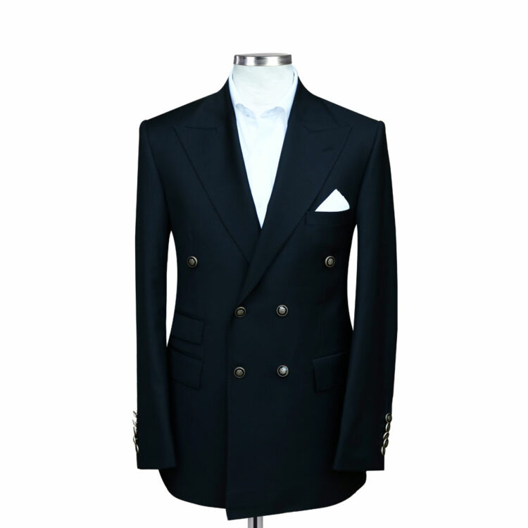 Bespoke Dark Blue Double Breasted Suit