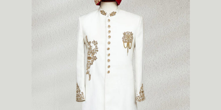 Pearl White Embroidered Sherwani