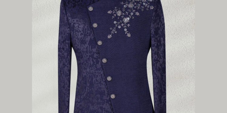 Midnight Blue Embroidered Prince Suit