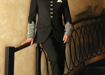 Black Embroidered Prince Suit