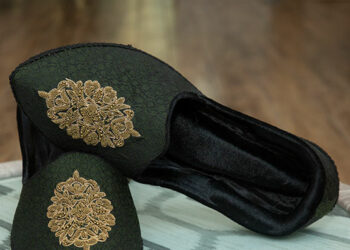 Green with Golden Embroidered Khussa