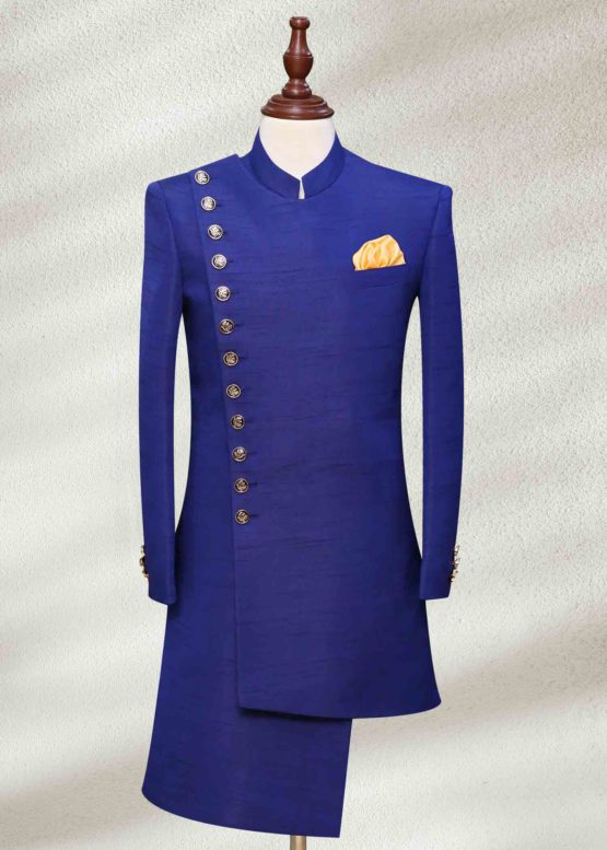 Royal Blue Side Cut Sherwani