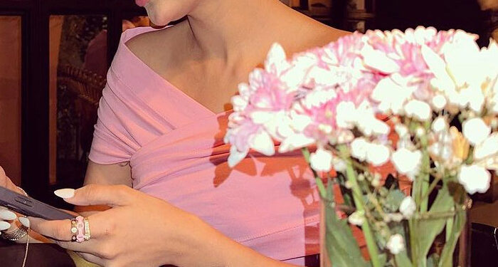 Saboor Aly Radiates Elegance in a Stunning Blush Pink Off-Shoulder Dress