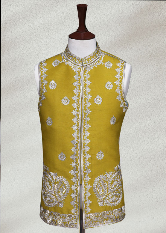 Satin Sheen Gold Waistcoat